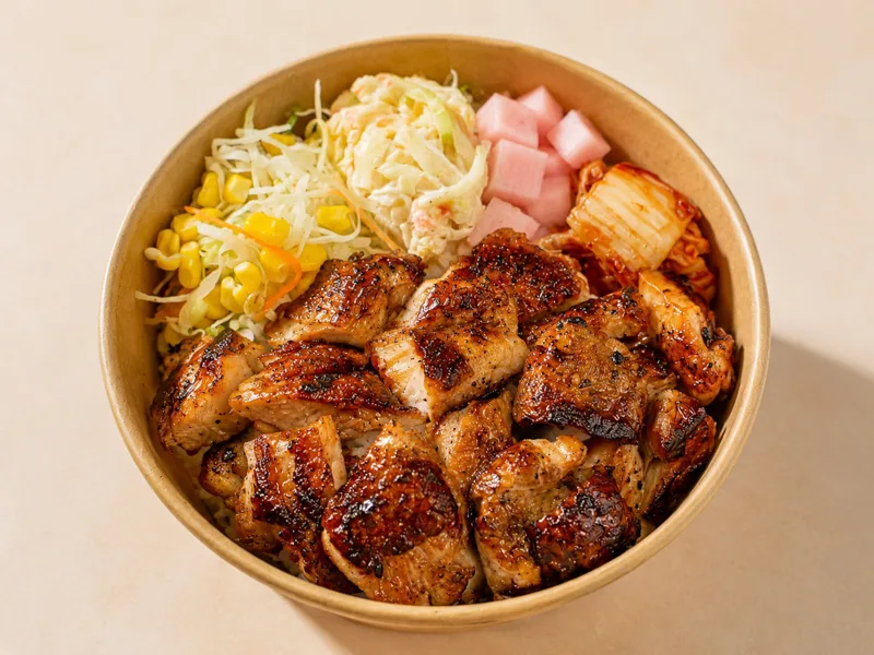 (Grilled) Honey Soy Chicken Bowl: tossed in sweet and savory soy glaze