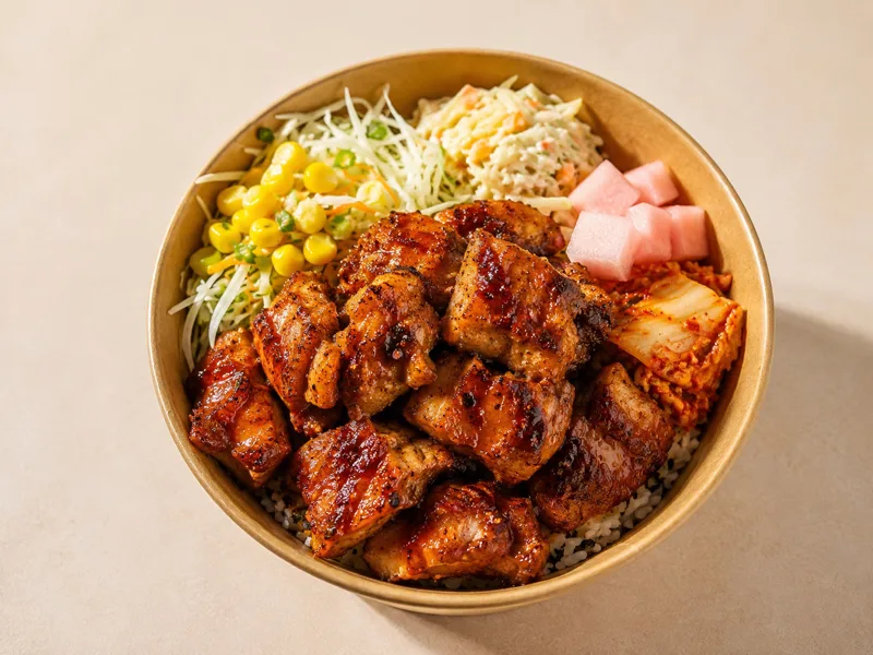 (Grilled) Volcano Chicken Bowl: tossed in extra-spicy Volcano sauce