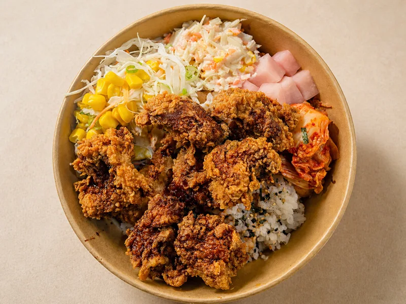 (Fried) Honey Soy Chicken Bowl: tossed in sweet and savory soy glaze
